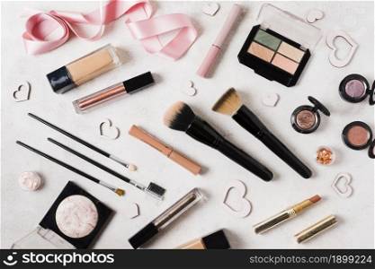 makeup items light desk. Resolution and high quality beautiful photo. makeup items light desk. High quality beautiful photo concept