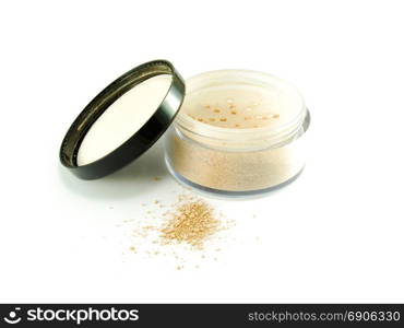 Makeup powder isolated on white