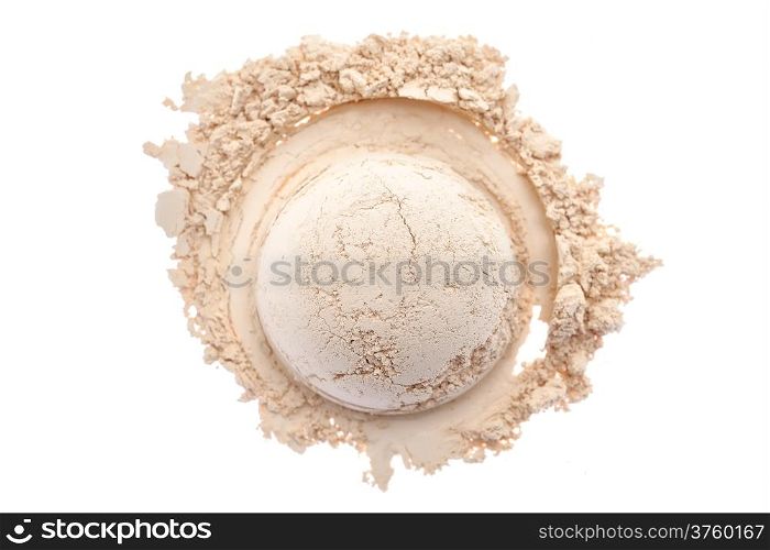 Makeup powder isolated on white background