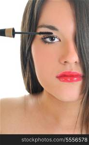 makeup woman face eyelash beauty