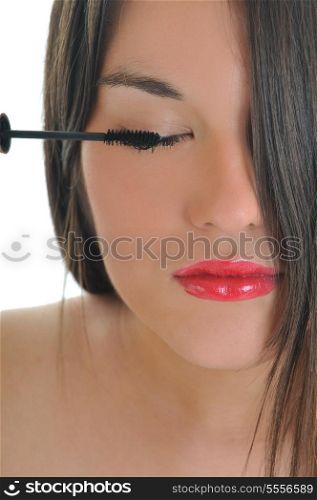 makeup woman face eyelash beauty treatment