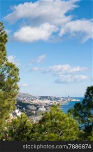 Malaga cityscape from the top of hill Gibralfaro