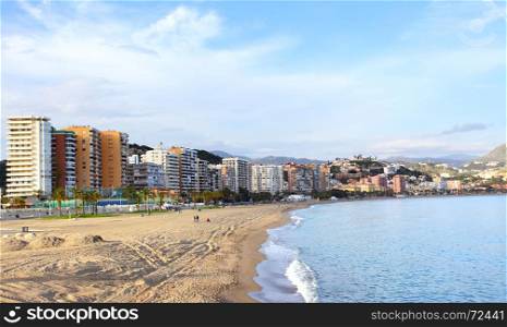Malagueta beach in Malaga, Costa del Sol, Spain