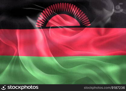 Malawi flag - realistic waving fabric flag