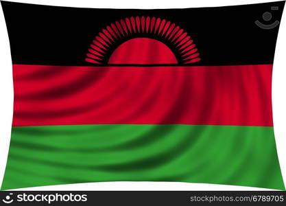 Malawian national official flag. African patriotic symbol, banner, element, background. Correct colors. Flag of Malawi waving, isolated on white, 3d illustration