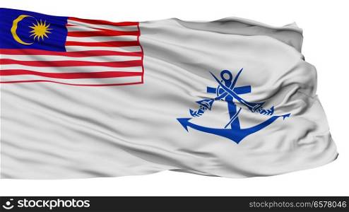 Malaysia Naval Ensign Flag, Isolated On White Background. Malaysia Naval Ensign Flag, Isolated On White