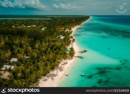 Maldives island beach. Tropical landscape of summer scenery, white sand with palm trees. Neural network AI generated art. Maldives island beach. Tropical landscape of summer scenery, white sand with palm trees. Neural network generated art