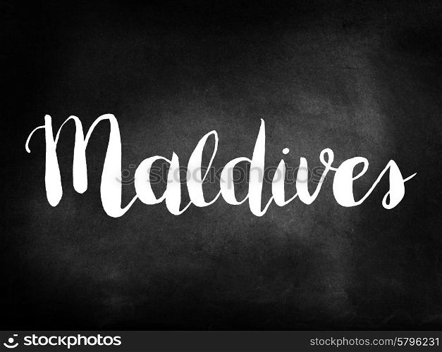 Maldives written on a blackboard