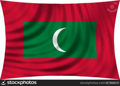 Maldivian national official flag. Patriotic symbol, banner, element, background. Correct colors. Flag of Maldives waving, isolated on white, 3d illustration