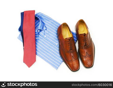 Male accessories isolated on the white background