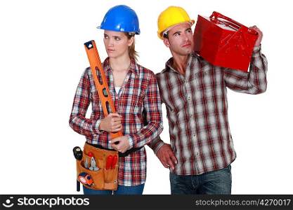 Male and female builder