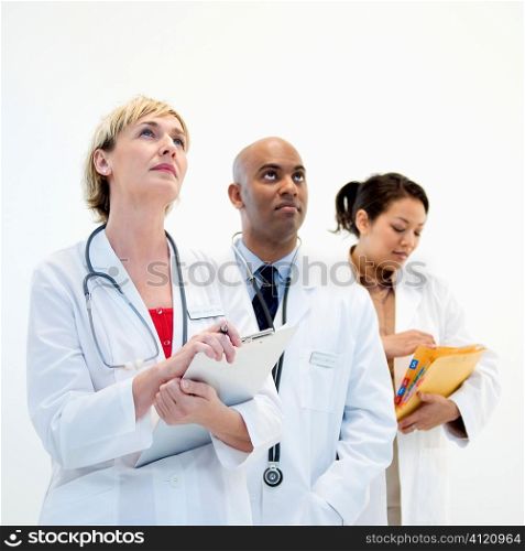 Male and female doctors.