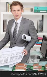 Male architect in office
