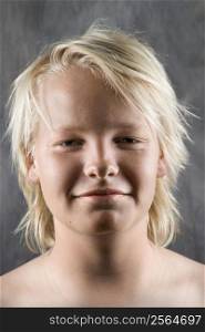 Male Caucasian adolescent portrait.