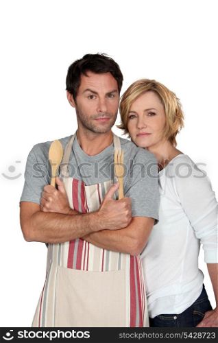 Male chef withassistant