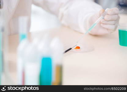 Male chemist working in lab