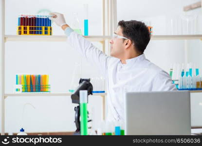 Male chemist working in lab