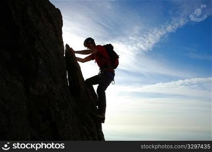 Male climber, Rock-climbing sport, horizontal orientation, day light