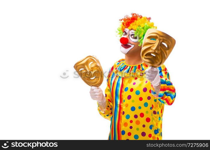 Male clown isolated on white 