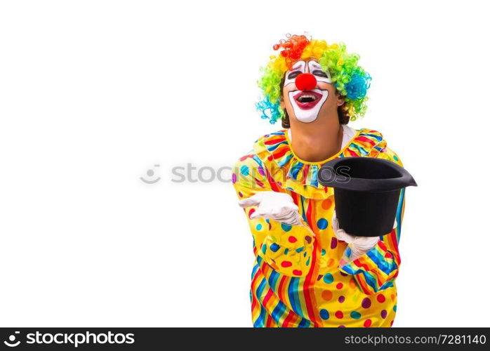 Male clown isolated on white 