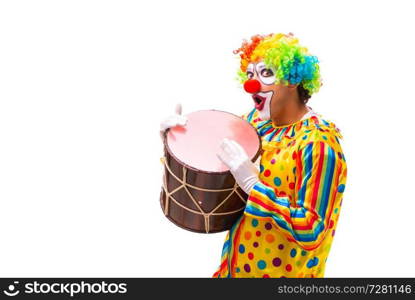 Male clown isolated on white 