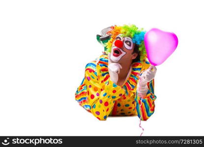 Male clown isolated on white 