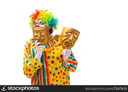 Male clown isolated on white 