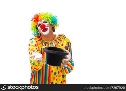 Male clown isolated on white 