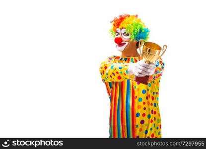 Male clown isolated on white 