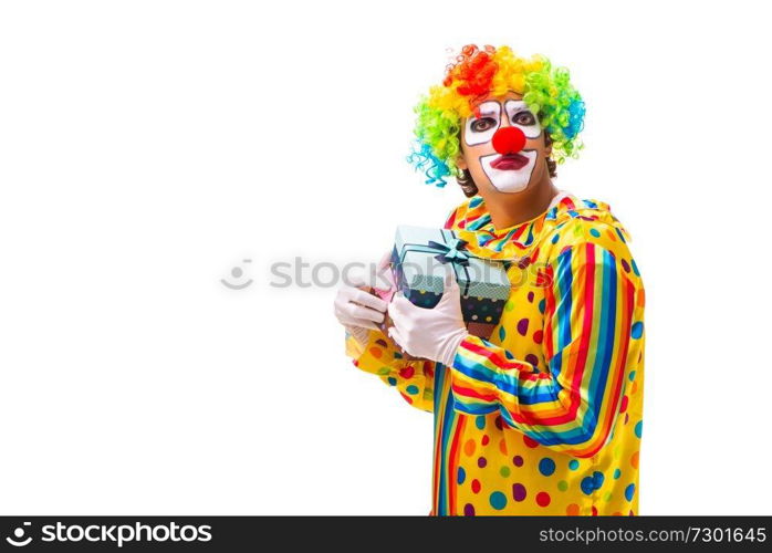 Male clown isolated on white 