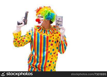 Male clown isolated on white 