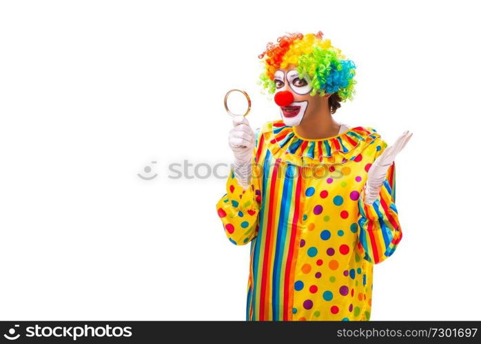 Male clown isolated on white 