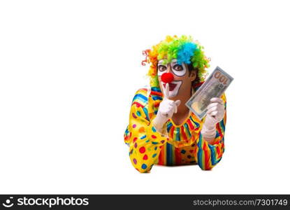 Male clown isolated on white 