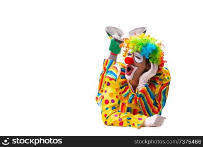 Male clown isolated on white 