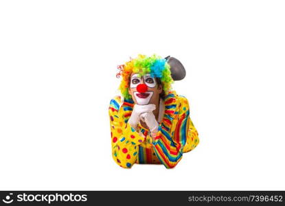 Male clown isolated on white 