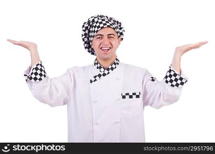 Male cook isolated on the white