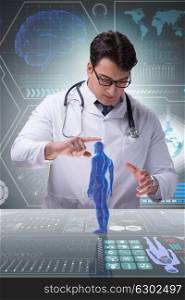 Male doctor in futuristic medical concept