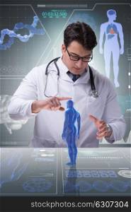 Male doctor in futuristic medical concept