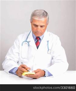 Male Doctor in Lab Coat with Stethoscope