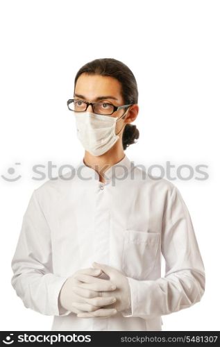 Male doctor isolated on the white