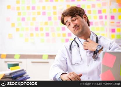 Male doctor with many conflicting prioritites 