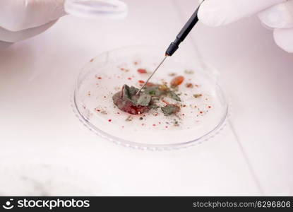 Male doctor working in the lab on virus vaccine