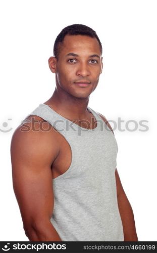 Male guy muscled isolated on a white background
