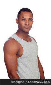 Male guy muscled isolated on a white background