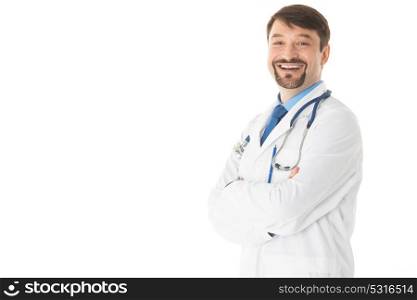 Male medical doctor. Male medical doctor isolated on white background