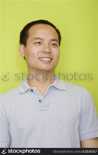 Male office worker smiling