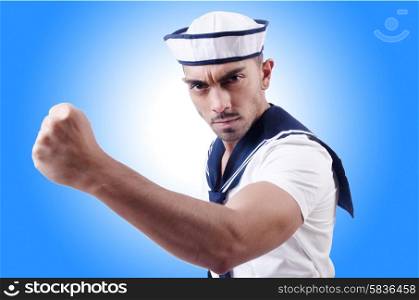 Male sailor in studio shooting