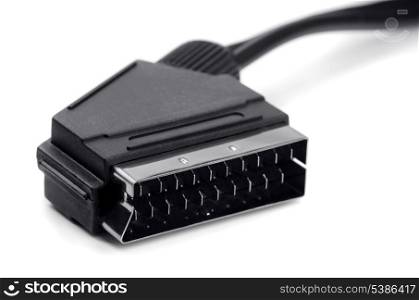 Male SCART connector isolated on white