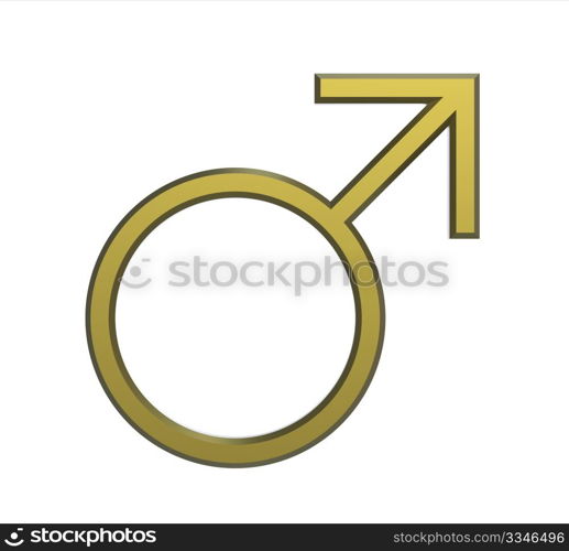 Male seks symbol render isolated on white