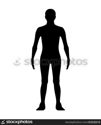 Male shape in front view isolated on white. Silhouettes. illustr. Male shape in front view isolated on white. Silhouettes. illustration. Male shape in front view isolated on white. Silhouettes. illustration